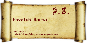 Havelda Barna névjegykártya