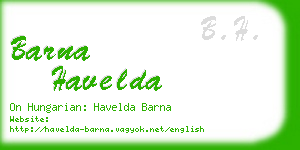 barna havelda business card